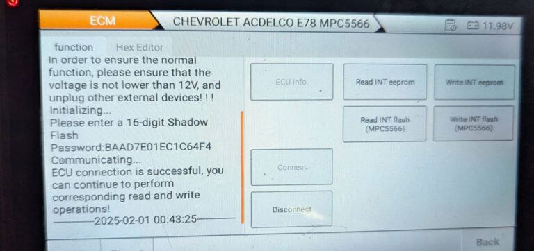Ecm Password Recovery GM ACDELCO E78 ECM Recovered by OBDSTAR DC706 with Shadow Password ...