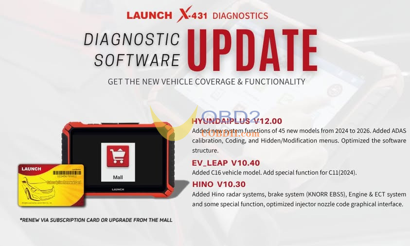 Launch X431 Update HYUNDAIPLUS software