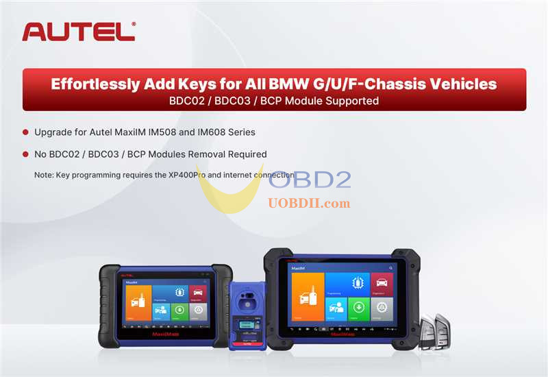 AUTEL ADD KEY FOR AL BMW GUF